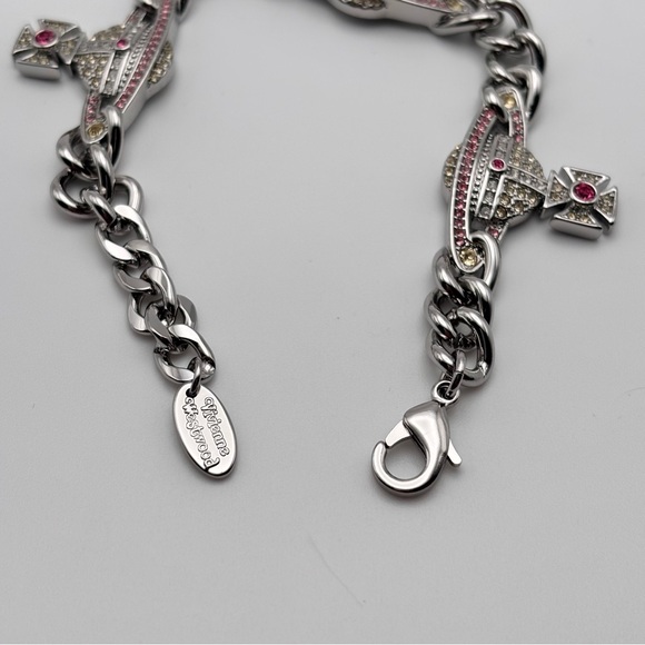 Vivienne Westwood Kika Saturn Orb Crystal Chain Bracelet - Picture 4 of 5